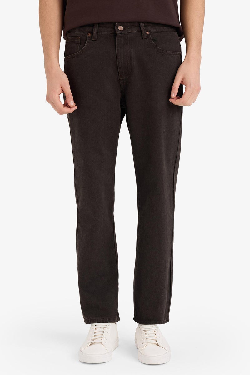 DeFacto Brown Man Straight Fit Trousers Casual - Image 2